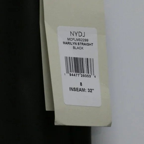NWT NYDJ Sculpt-Her Black Faux Leather Marilyn Straight Pants Size 8 - Picture 3 of 6